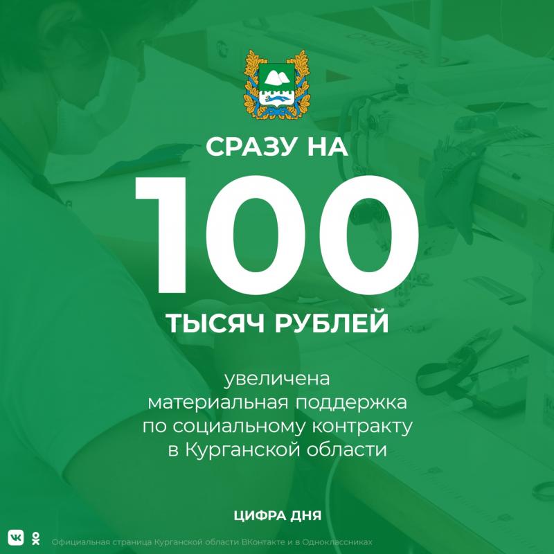  Увеличен размер материальной поддержки на основании социального контракта